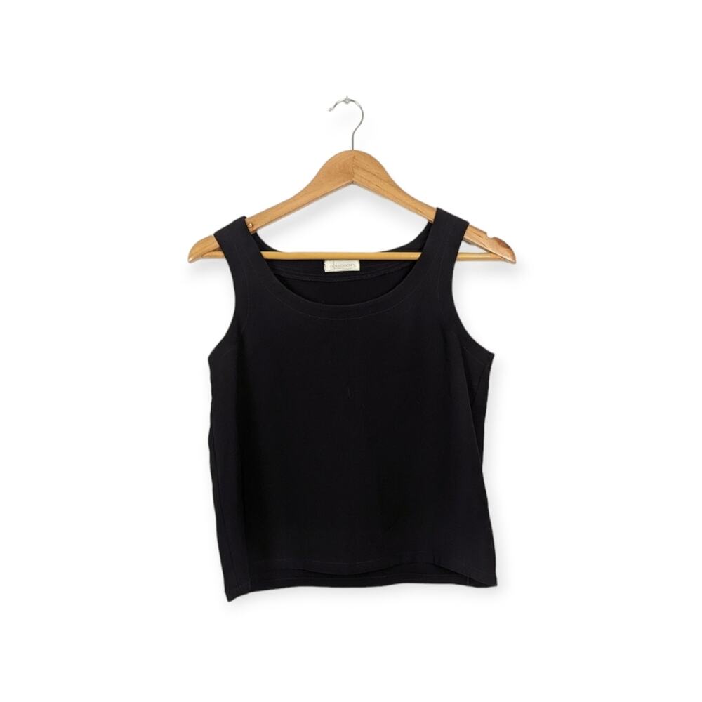 Allie Coosh Black Scoop Neck Boxy Tank Top Size XXS
